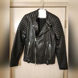 All Saints Black Leather Jacket Size Medium